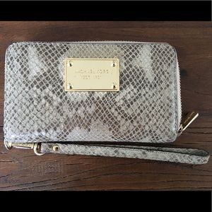 Michael Kors Snake Print Beige Wallet